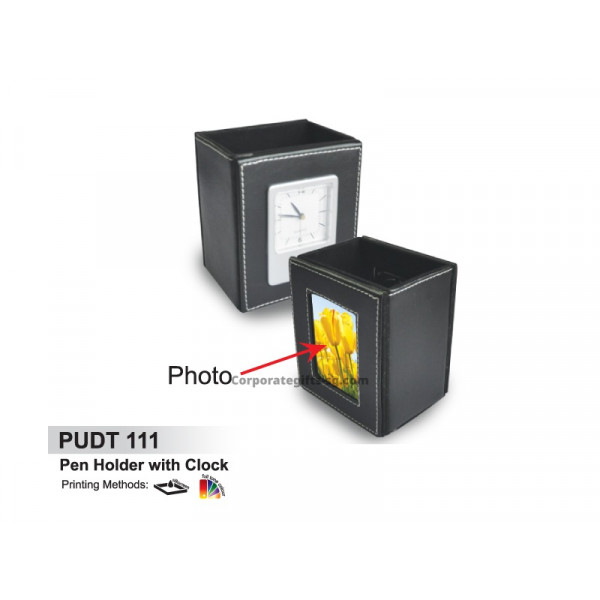 PUDT 111 Pen Holder with Clock